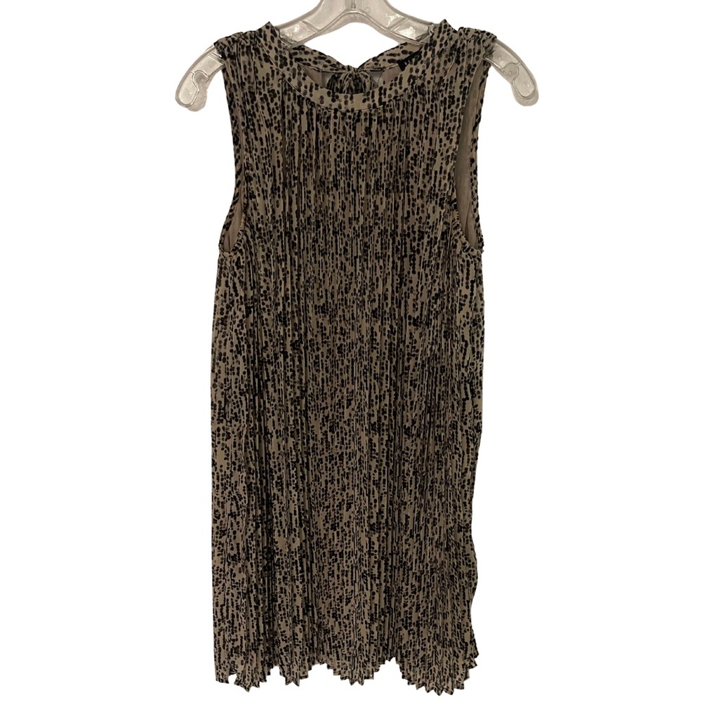 Mojito Baby Doll Dress Leopard Print Pleated Women's Size M